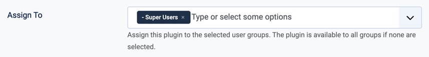 Assign the plugin to User Groups