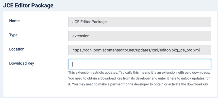 JCE Editor Download Key