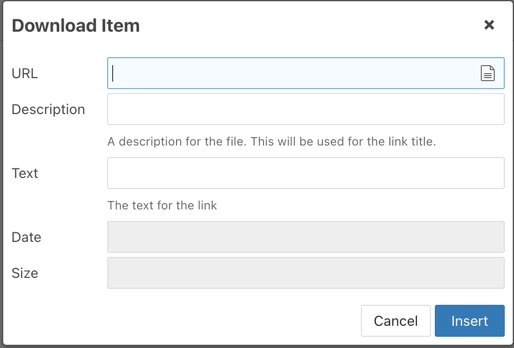 Descriptive text can now be set for each input field created by a Template Item variable