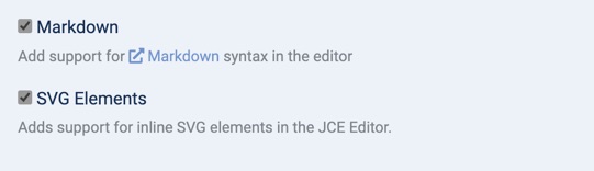 Enable the SVG Elements plugin for the editor profile